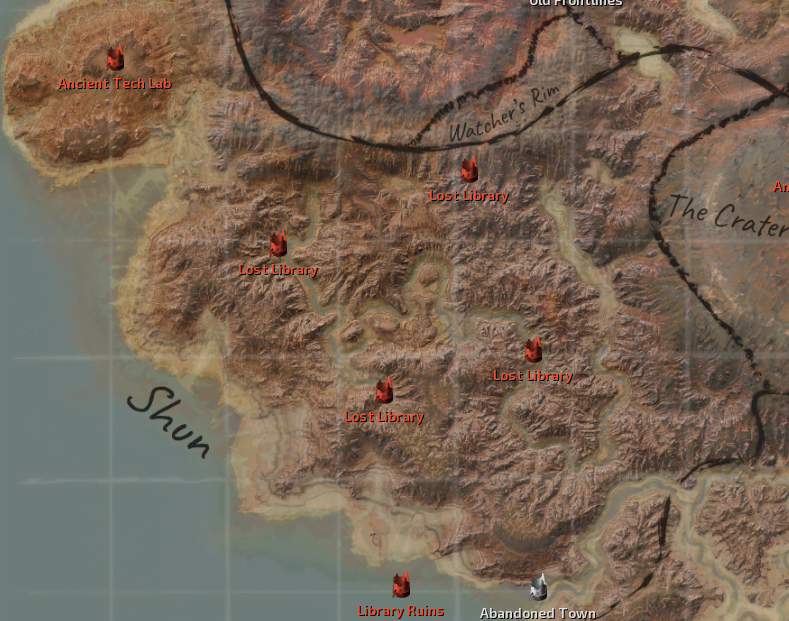 Shun Map Locations